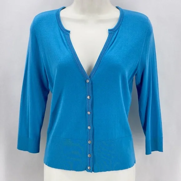 NWT White House Black Market blue cardigan - Picture 2 of 11